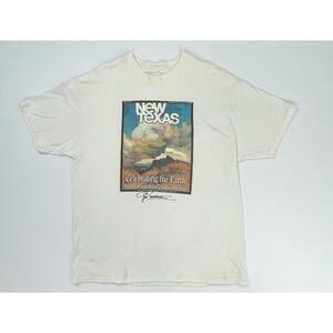 Vintage 90s New Texas Celebration Earth JM Cousteau Graphic Signed Tshirt XL